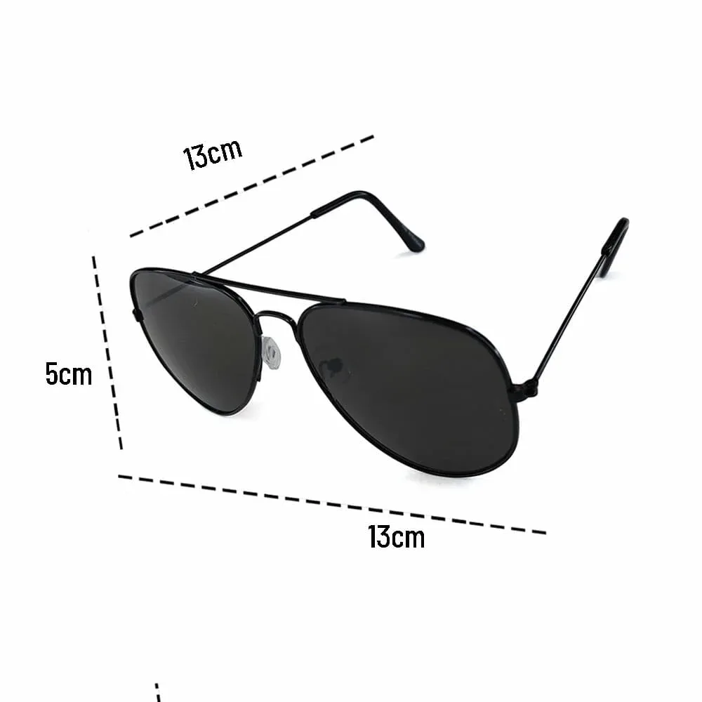 1pza Lentes de aviador color negro / 1023-1f