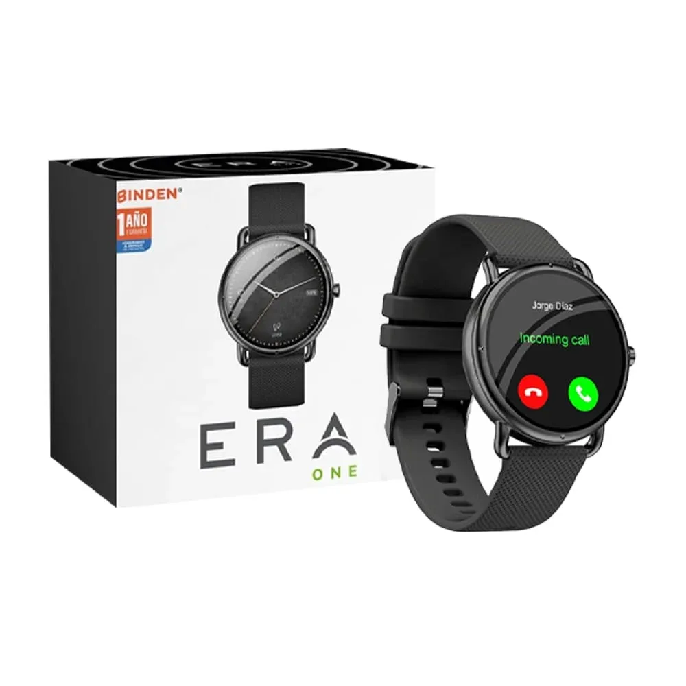 Reloj smartwatch redondo deportivo con correa de plástico y cargado, variedad de colores / era one