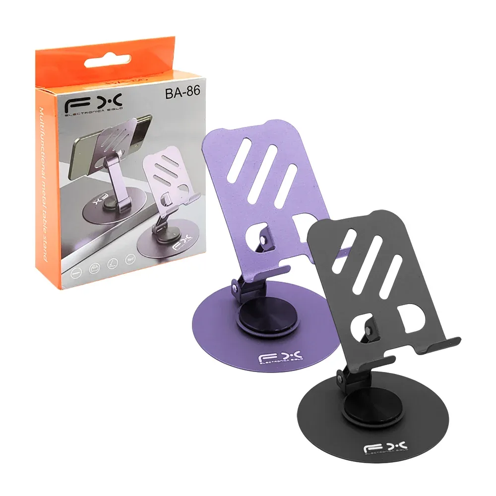 Soporte fx metálico para el celular con giro 180 y rotación 360, resistente