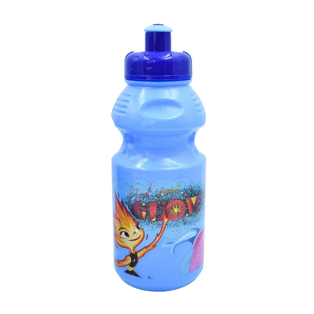 Lonchera de plástico con botella cantimplora y diseño de elemental / plc-7527