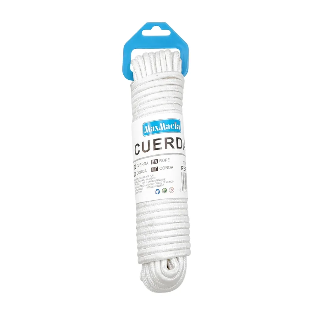 Cuerda trenzada tipo lazo reforzado para colgar ropa maxmacia medida 0.6cm x 15m