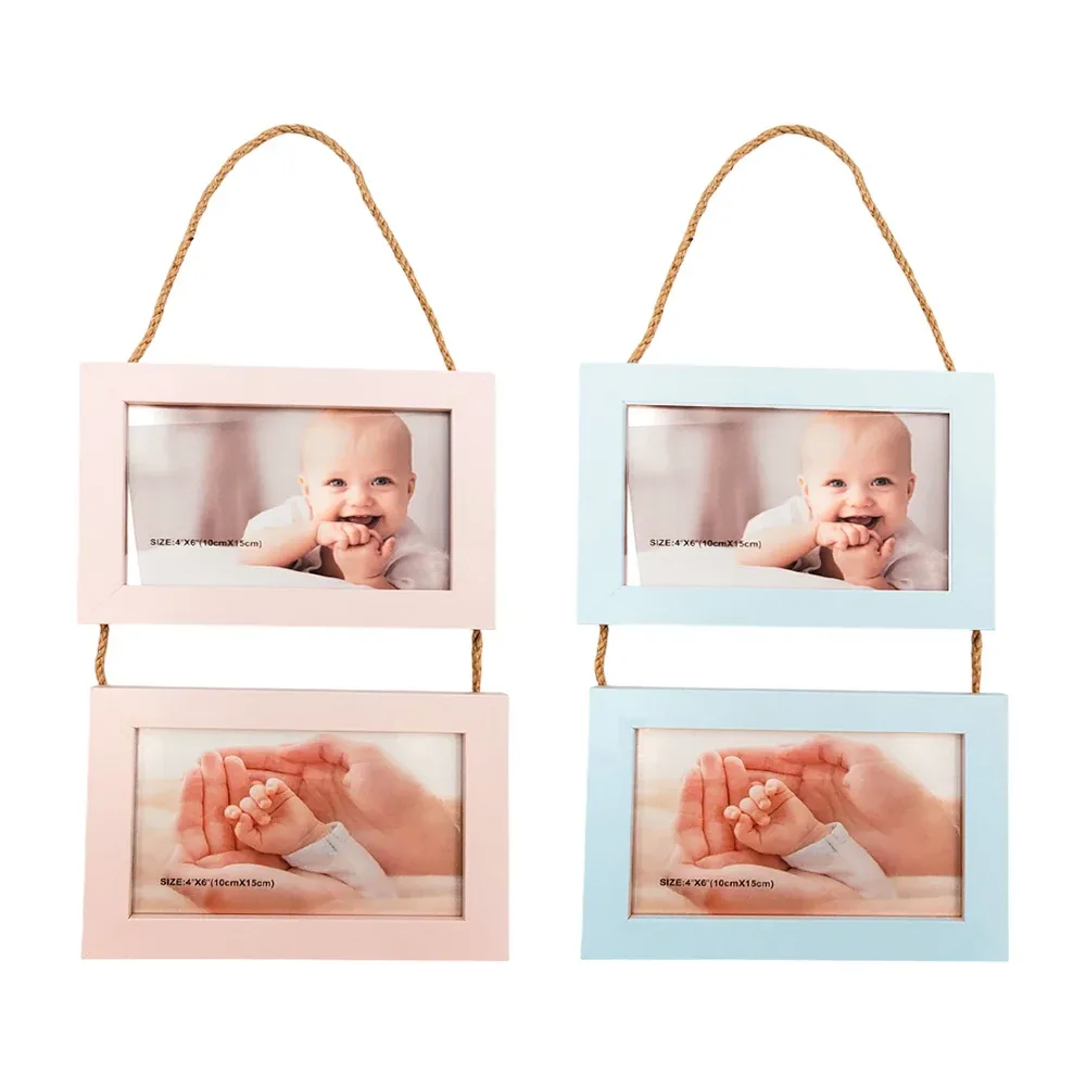 Juego de 2 portarretratos rectangulares colgantes de 10x15cm x 2 / pf18931