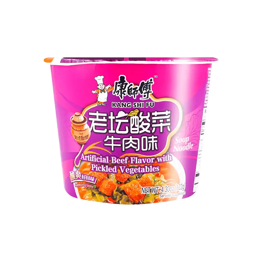 Sopa instantánea kang shi fu en tazón con sabor a carne en escabeche, 122g / 107031