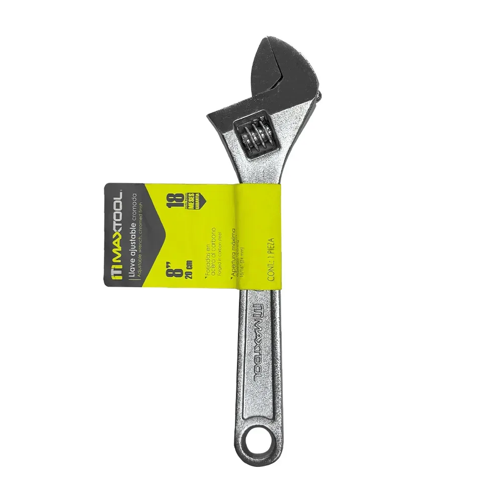 Llave perica ajustable maxtool con acabado cromado, 8 pulgadas - 20cm / 302102