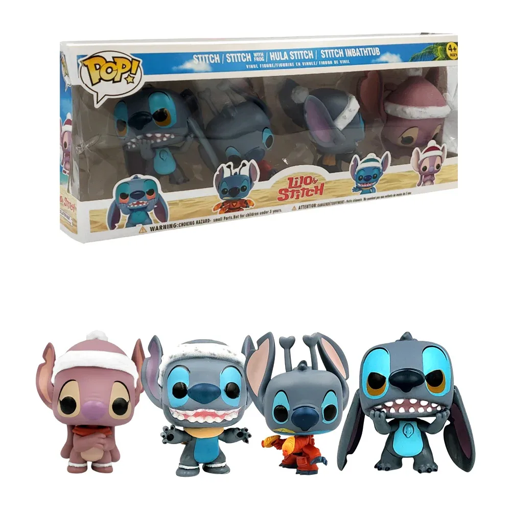 Paquete con 4 figuras pop coleccionables, lilo y stitch, 8cm, variedad
