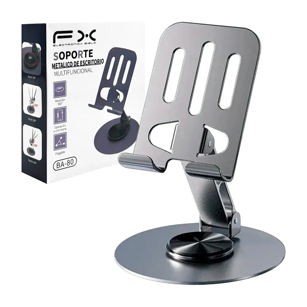 Soporte metálico multifuncional fx plegable de celular para escritorio / ba-80