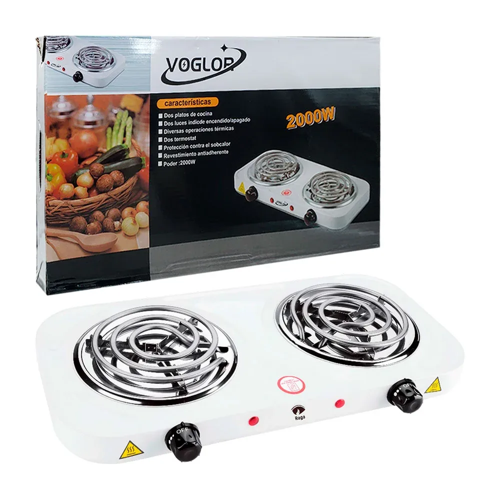 Parrilla eléctrica de doble disco y control de temperatura, 2000w / v78018-110