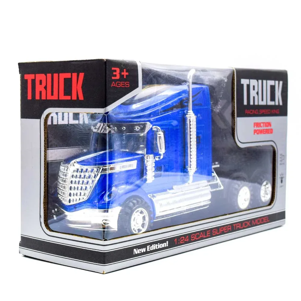 Tráiler / camión de juguete con fricción a escala 1:24 con luces y sonido / super truck model / 628-1a