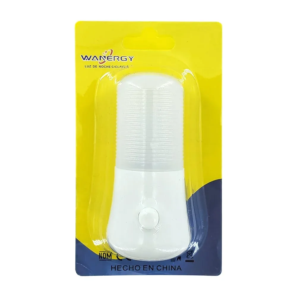 Lámpara luz de noche con enchufe y apagador de botón wanergy / 64023