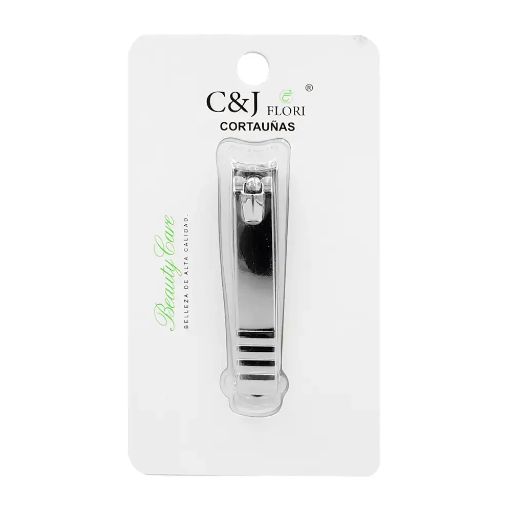 Blíster c&j flori con cortaúñas metálico de 7.5cm con textura