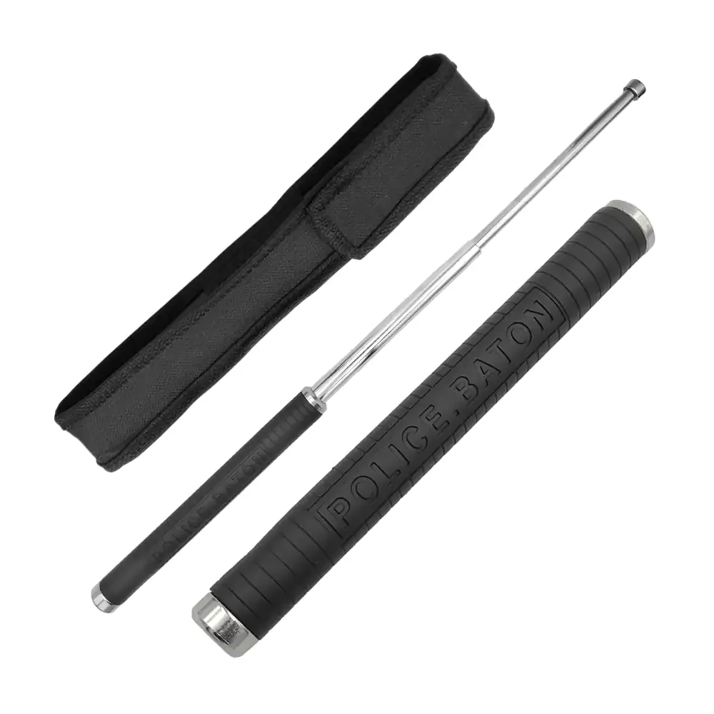 Bastón retráctil expandible a 61cm para defensa personal + funda, police.baton