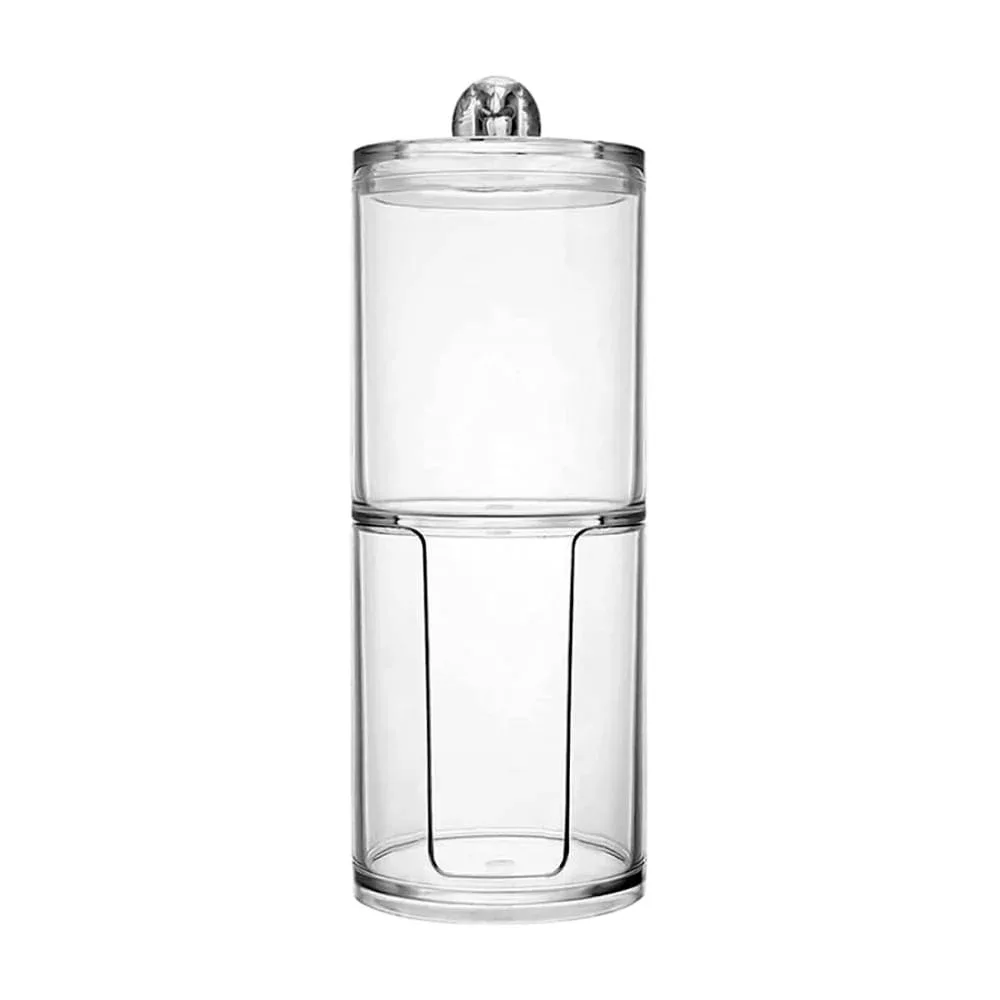 Recipiente dispensador cilíndrico transparente para cotonetes y toallitas, 19cm / ld-1007