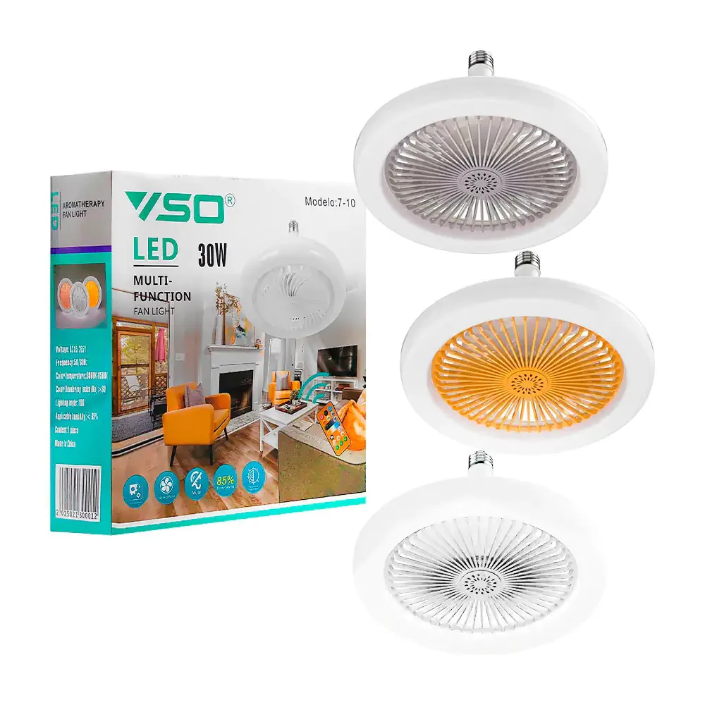 Foco ventilador de 30w con modos de iluminación y velocidad ajustable + control