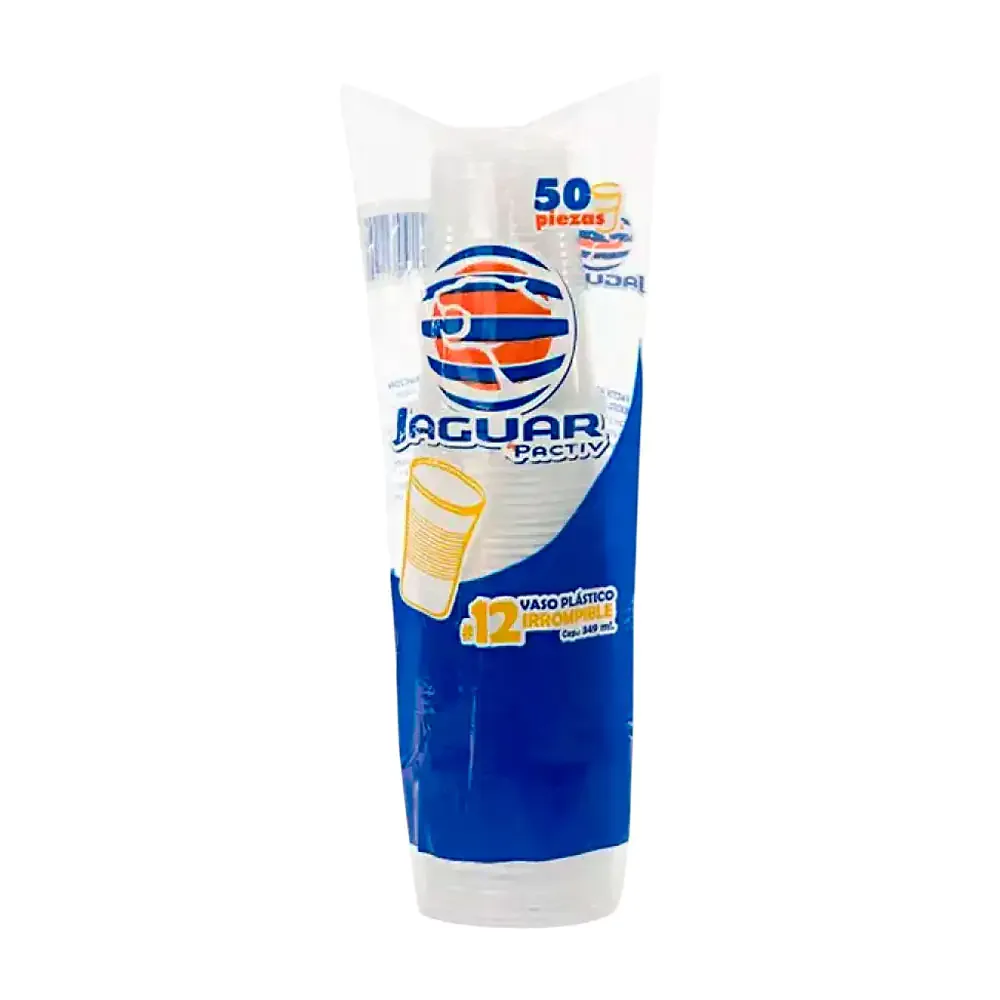 Paquete jaguar con 50 vasos de plástico #12 - 349ml / 031100