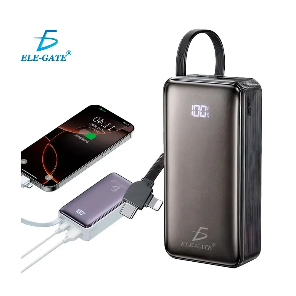 Power bank con cable dual tipo c y lightning, 10000mah carga rápida, variedad
