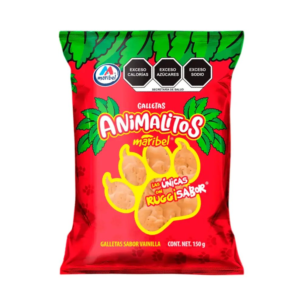 Paquete maribel galletas de animalitos sabor vainilla, 150g / 000495