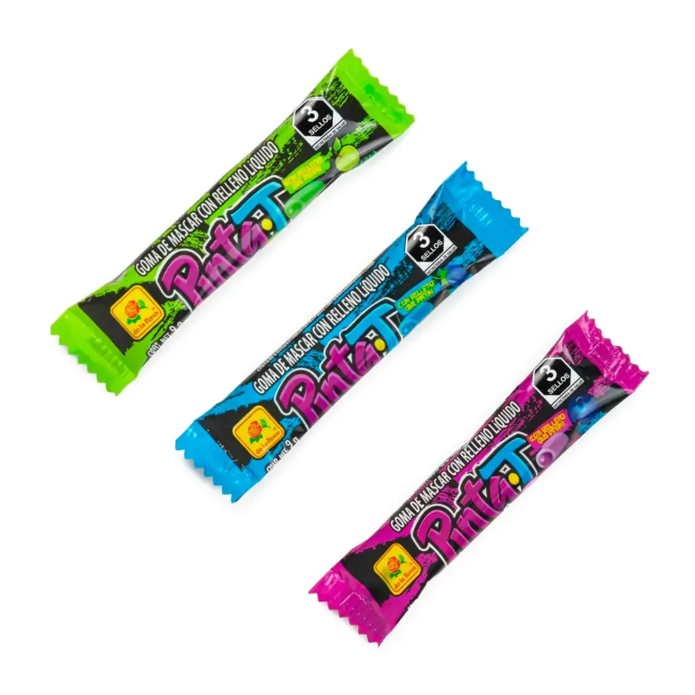 1pza goma de mascar pinta.t con relleno líquido frutal 9g / pinta.t