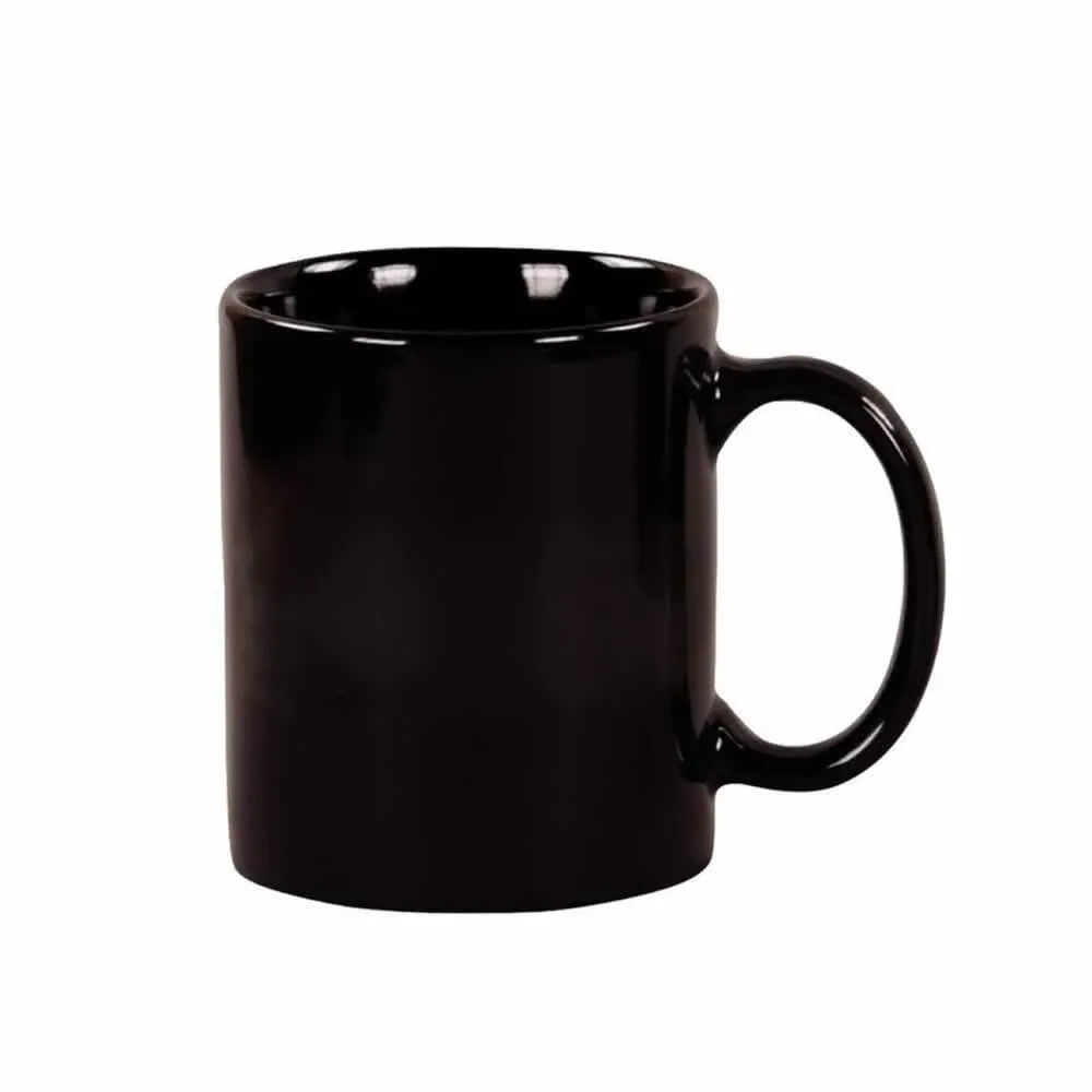 Taza de cerámica lisa en color negro / b3-6751b-574h