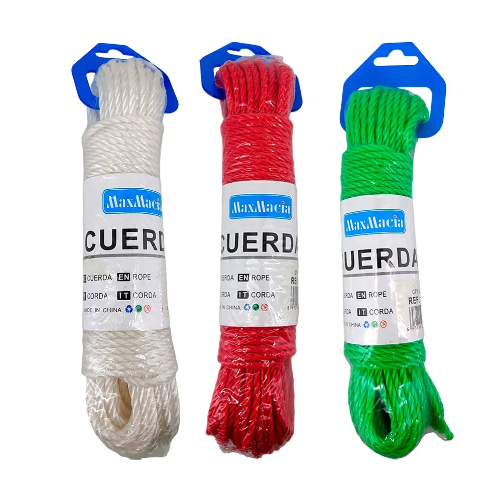 Cuerda / lazo para tender ropa, 4mmx20m, variedad de colores / maxmacia / 13549