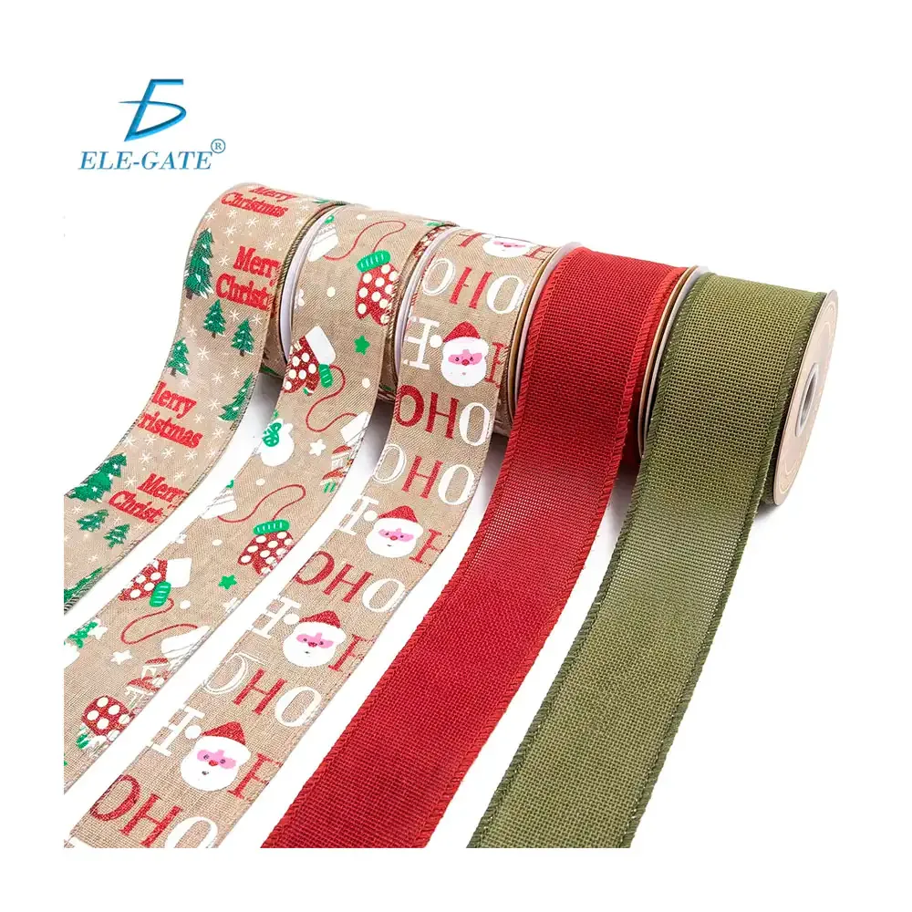 1pza rollo de listón con estampado navideño, 9mts, variedad de modelos / fes.26.4
