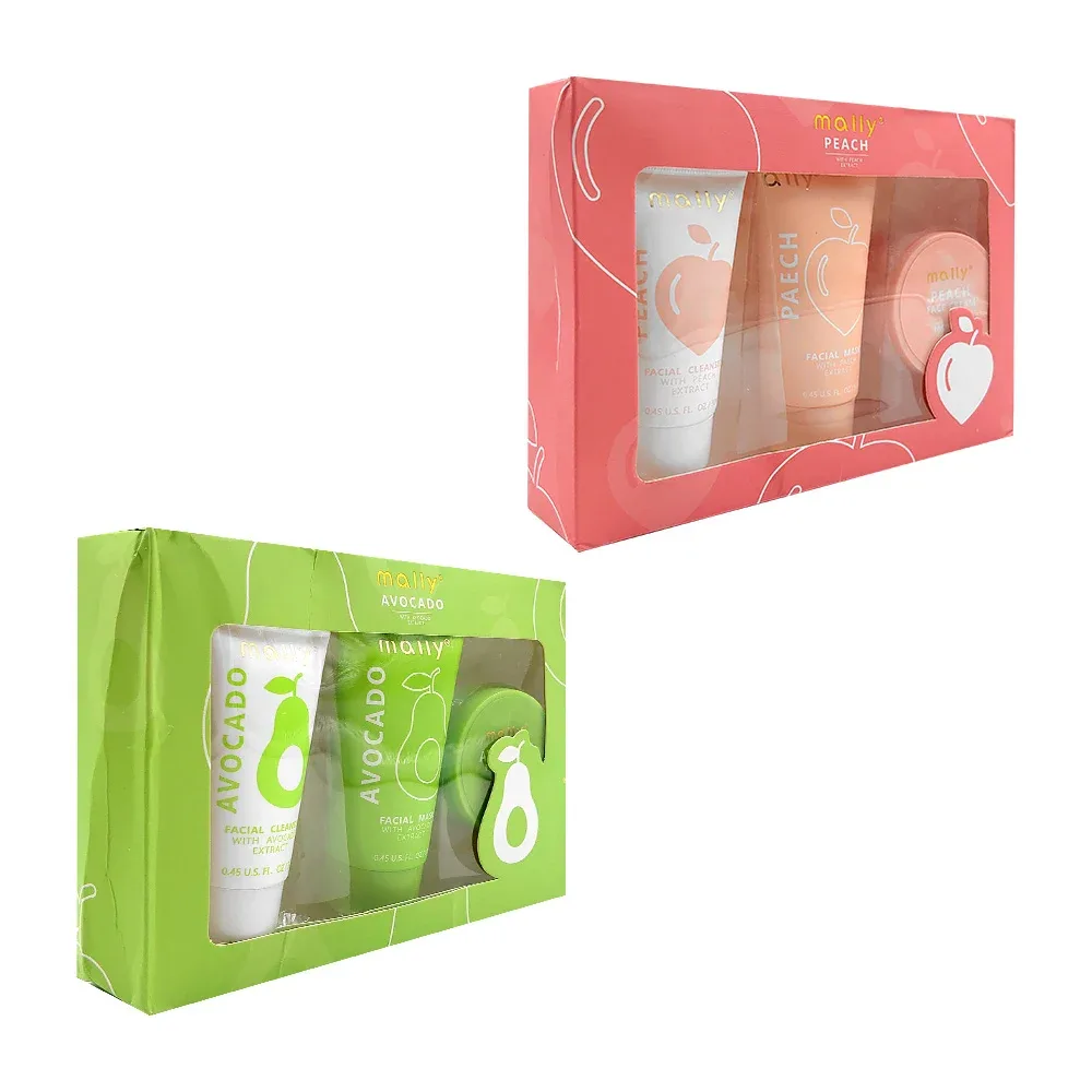 Kit facial mally mascarilla, limpiador y crema para la cara, con extracto de aguacate o durazno / 2127-mam3 / 641215