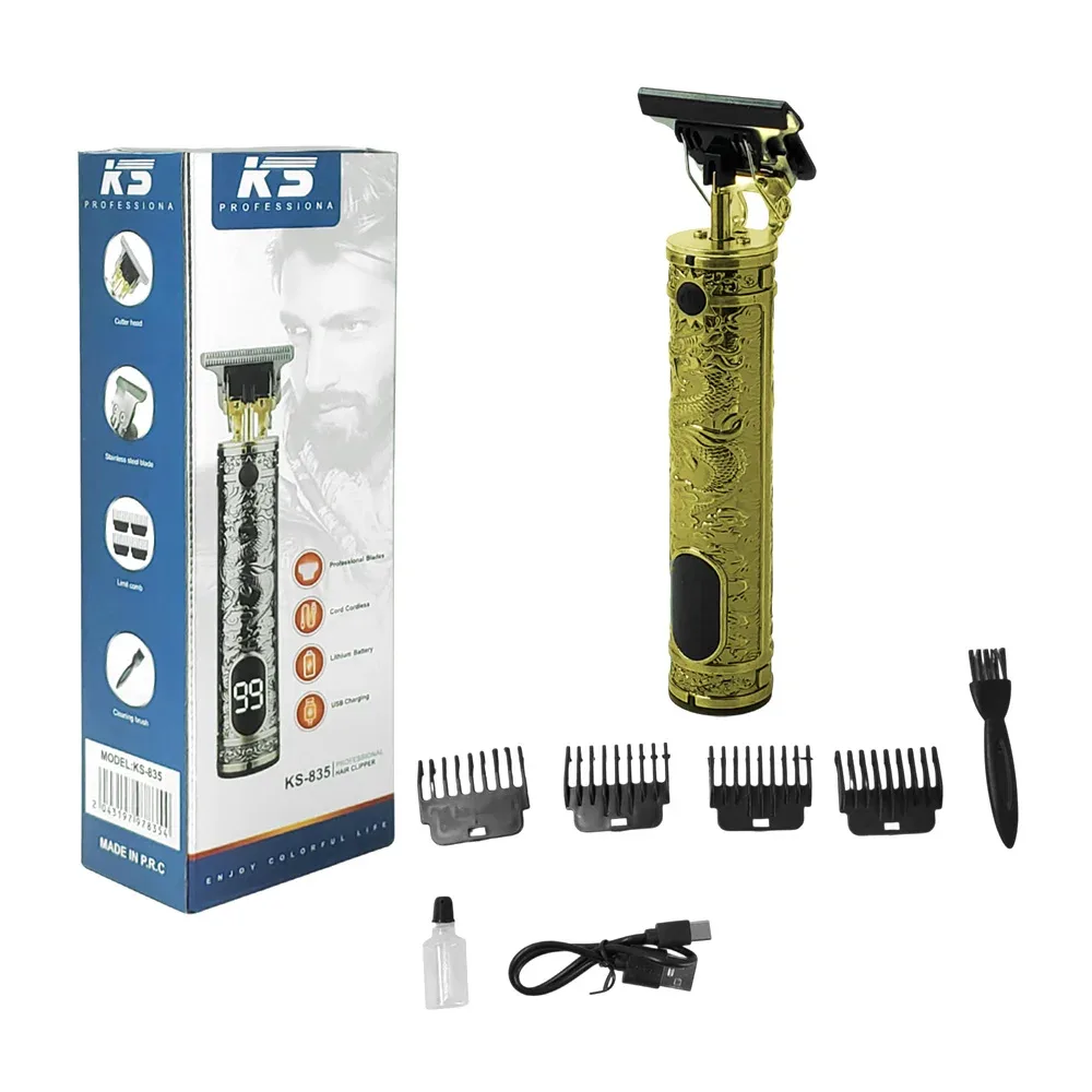 Máquina trimmer profesional, metálica de dragón, inalámbrica + accesorios