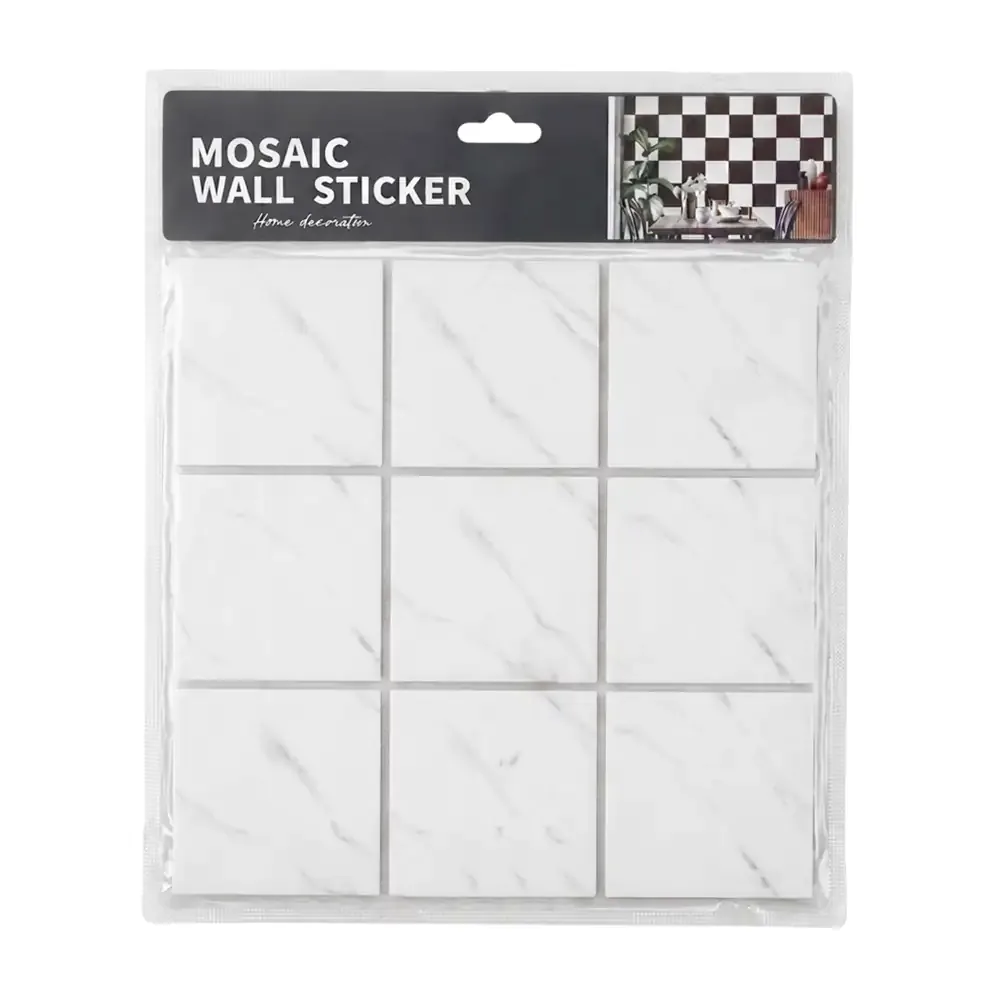 Papel tapiz autoadherible 30 x 30cm con estampado de mosaico blanco / 16-0189