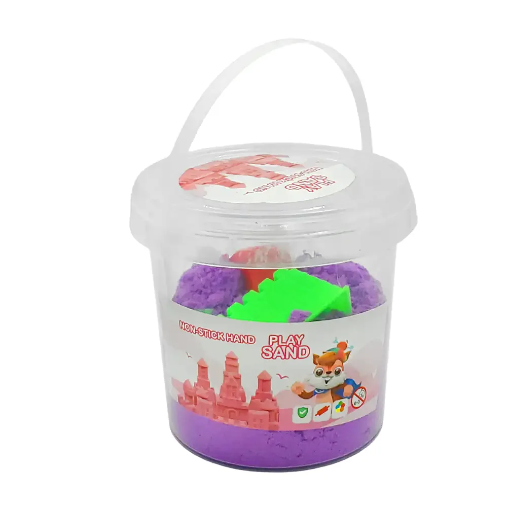 Bote de plástico con arena mágica de textura suave + accesorios / 81286