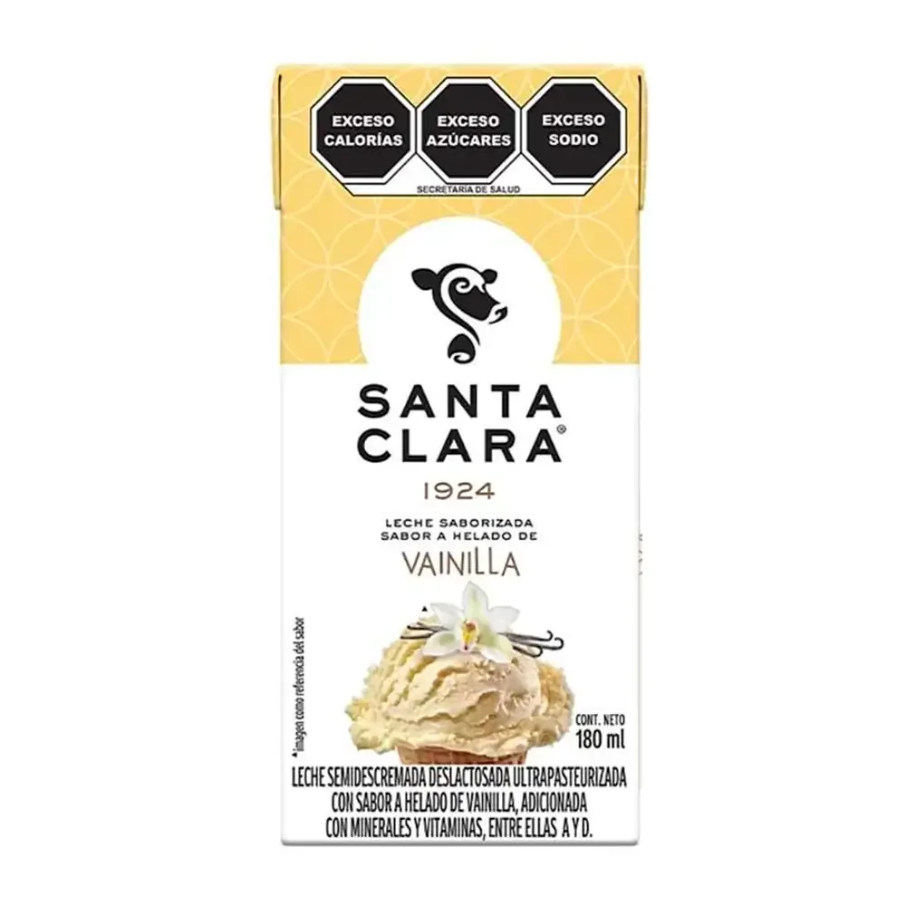 Caja de leche santa clara con sabor a vainilla de 180ml, con vitaminas y minerales / 377206