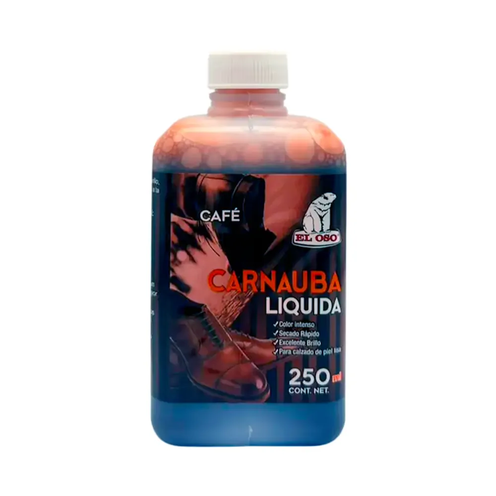 Bote de carnauba liquida el oso color café, 250ml para calzado / 83296