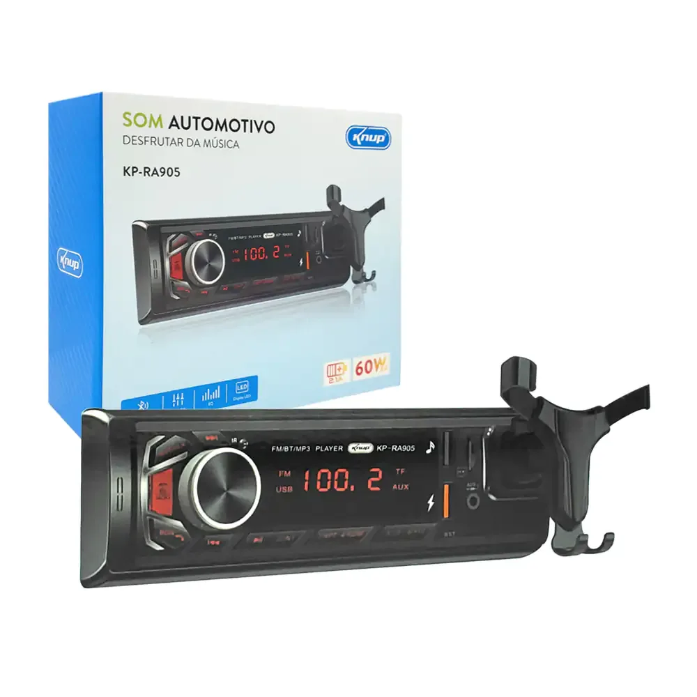 Autoestéreo con formato mp3, conectividad bluetooth + radio am, fm / kp-ra905
