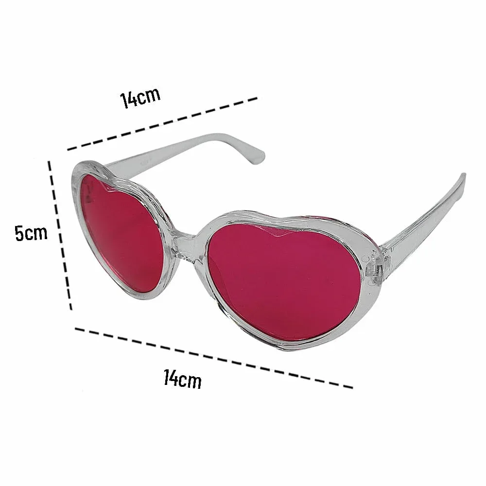 1pza Lentes de sol infantiles de marco transparente con diseño de corazón 1004-transf