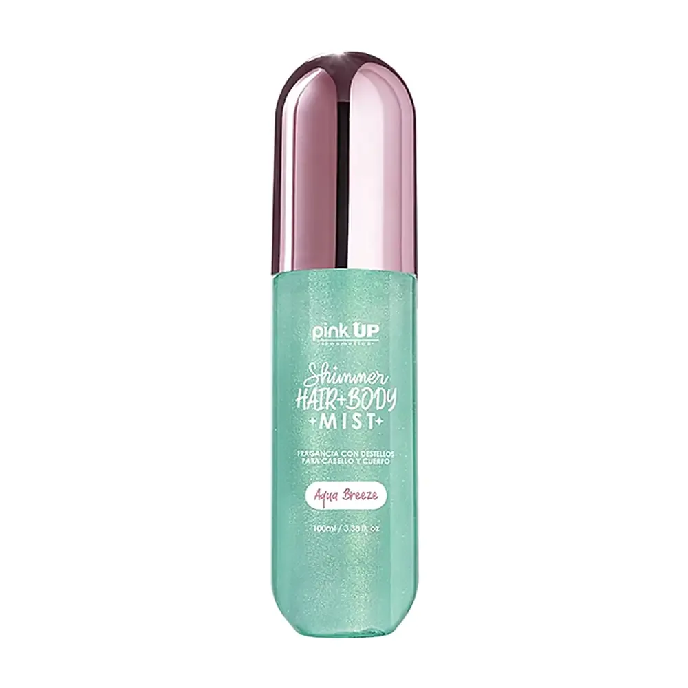Perfume pink up para el cuerpo y cabello shimmer aroma aqua breeze, 100ml