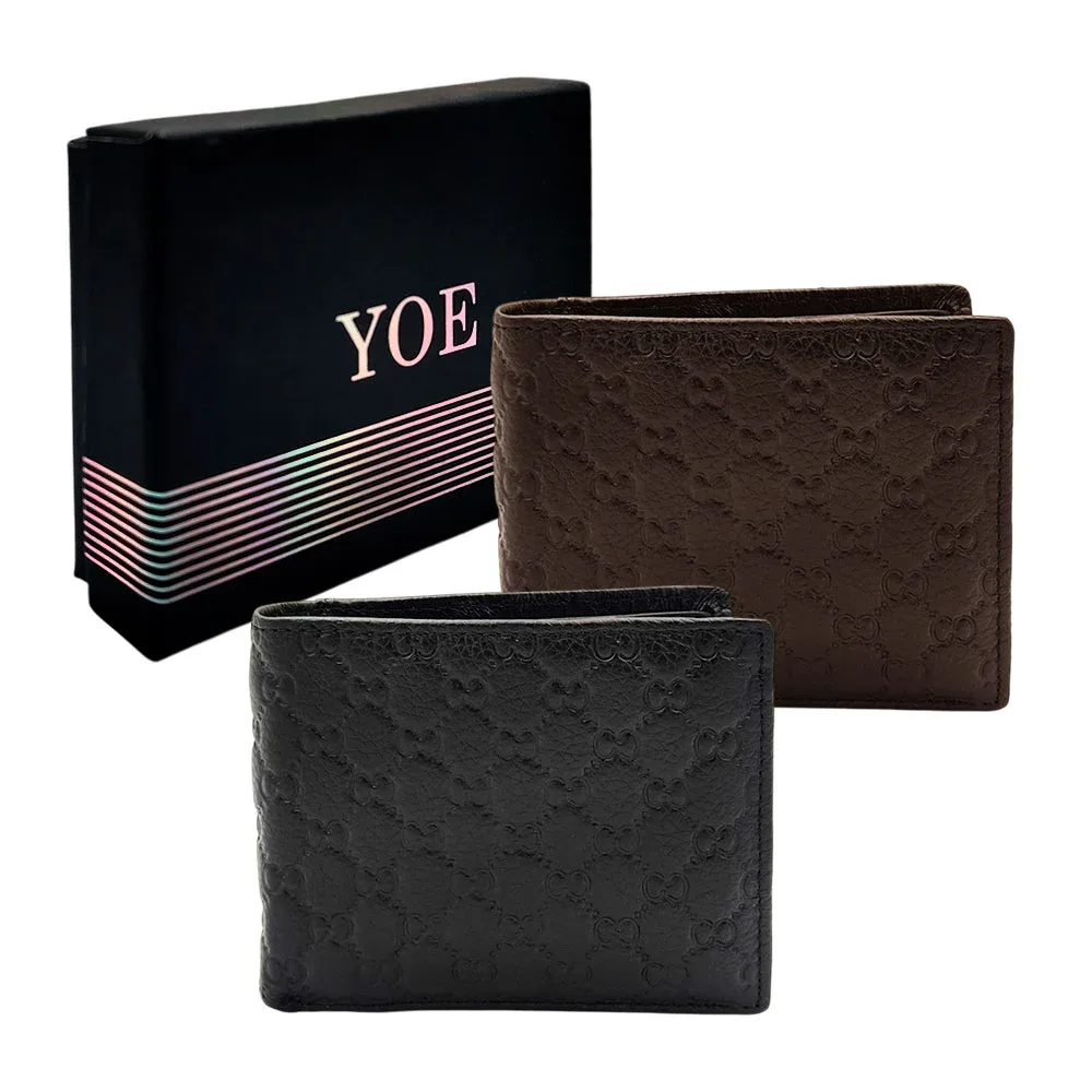Cartera / billetera yoe con estampado de monograma para hombre / h8393