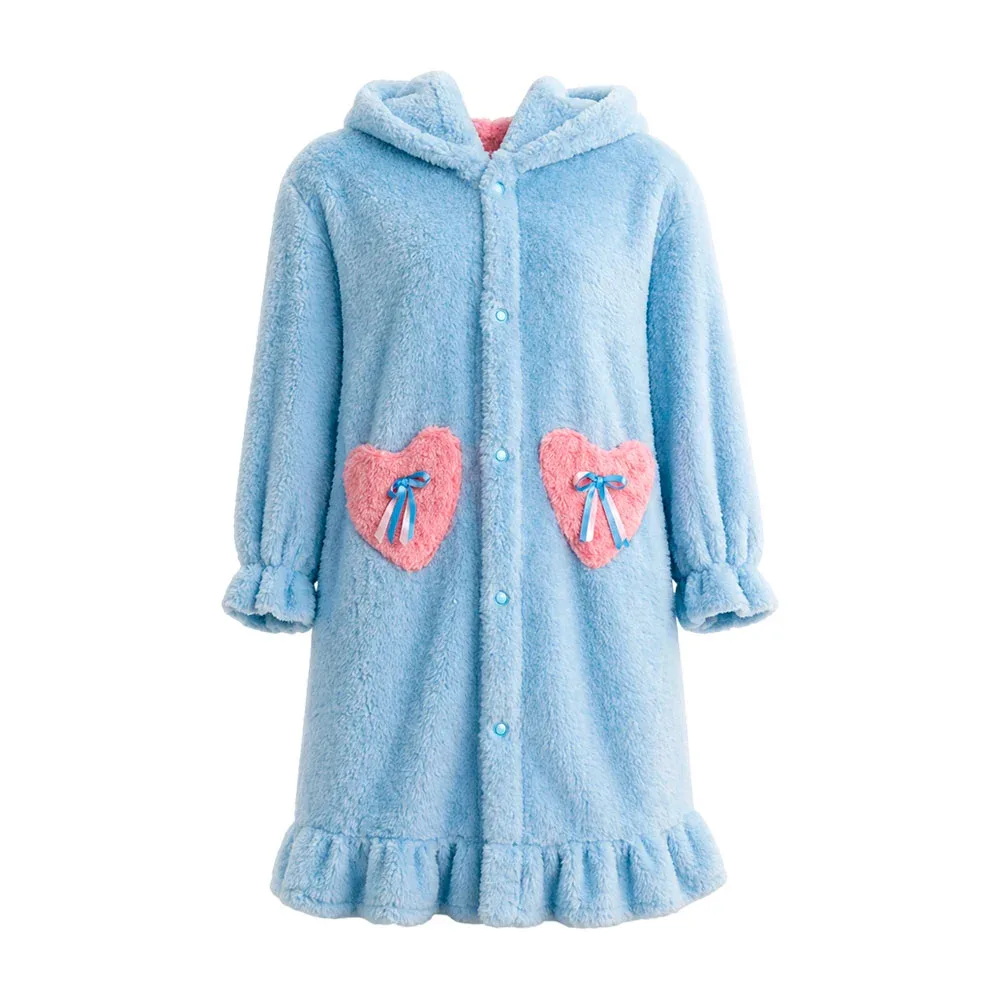 Pijama camisón afelpado de botones para adulto con bolsillos diseño de animales, variedad de modelos y tallas / qxsy-1820