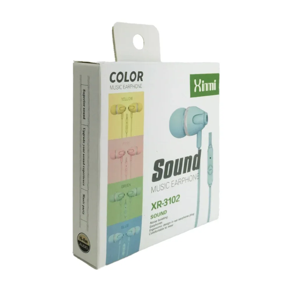Audífonos alámbricos con entrada auxiliar 3.5mm, variedad de colores / sound music earphone / xr-3102