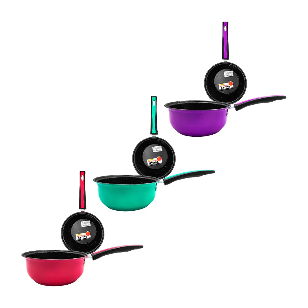 Cacerola antiadherente hotchef de 20cm y mango de plástico, variedad de colores