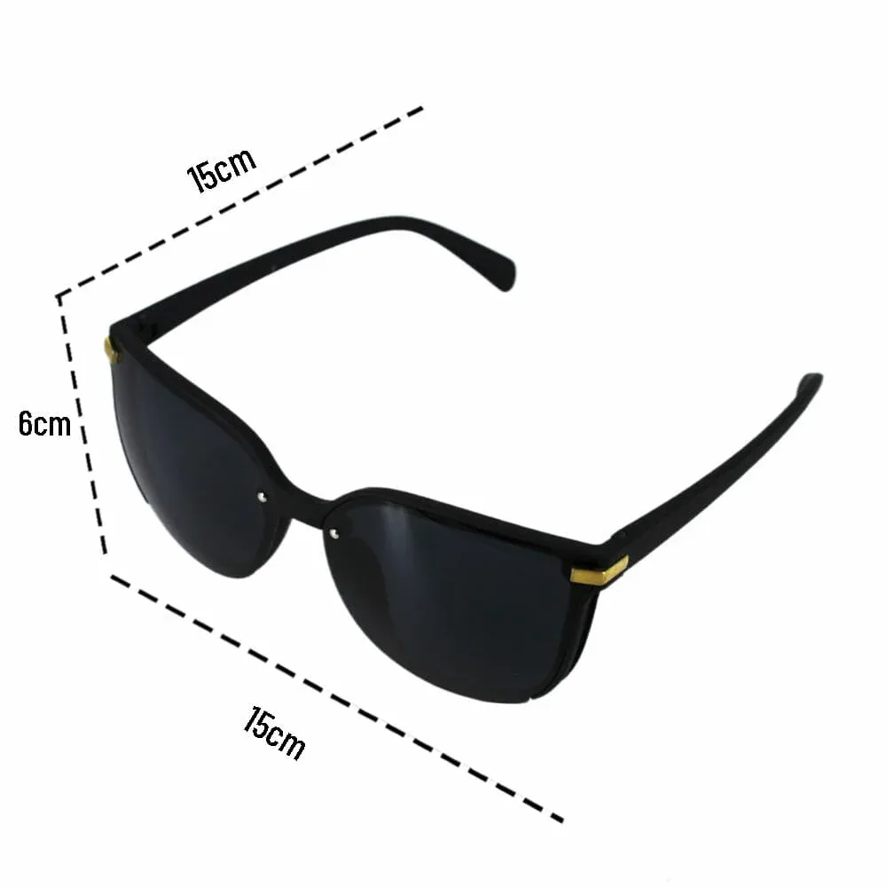 1pza Gafas solares de dama estilo gato en color negro 3267-1f