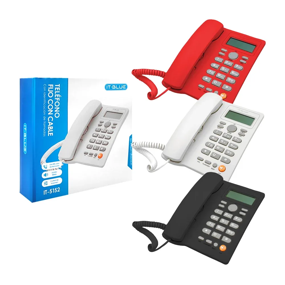 Teléfono de cable it-blue con identificador y registro de llamadas, variedad