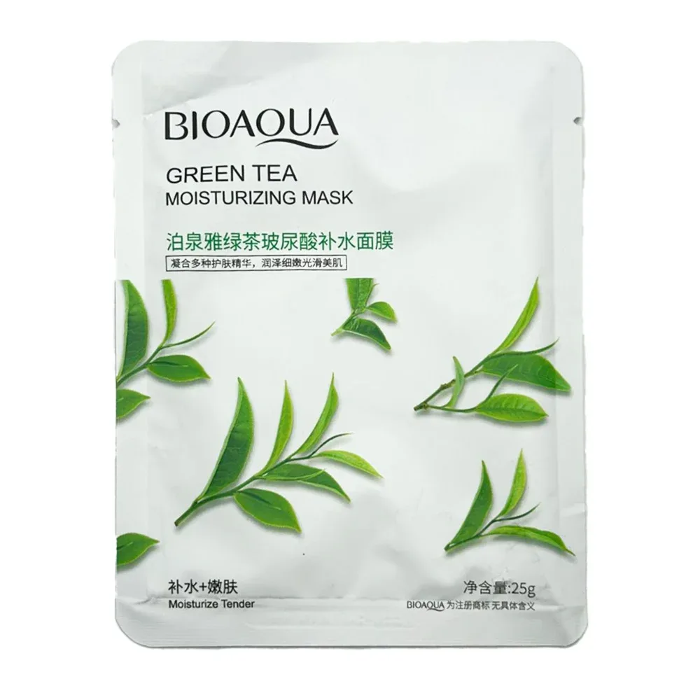Mascarilla facial hidratante bioaqua con extracto de té verde, 25g / bqy57904