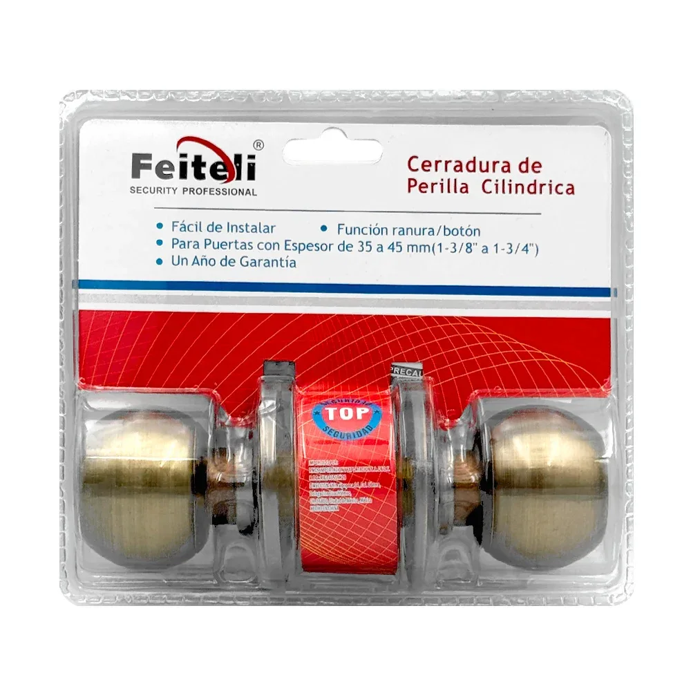 Cerradura de perilla cilíndrica con cuerpo de latón antiguo para el baño con seguridad básica / 5872ab-bk