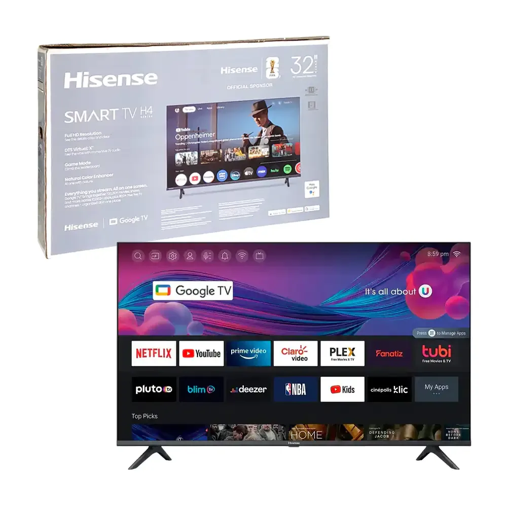 Pantalla smart tv hisense de 32in serie a4 con google tv / 32h40g