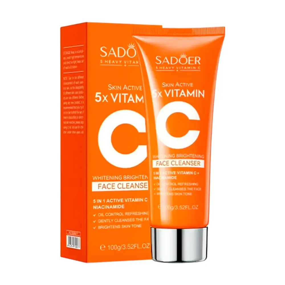 Limpiador facial con vitamina c con suavizante e iluminación de piel, sadoer