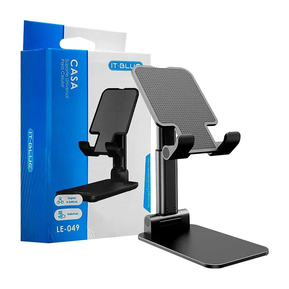 Soporte portatil de plastico, universal para celular y base antiderrapante