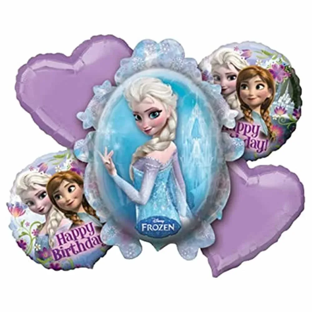 Set 5pzas globos con diseño de frozen 32683