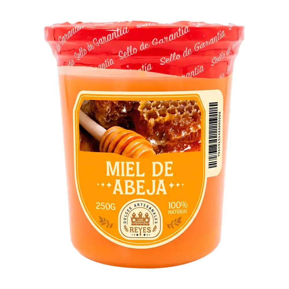 Bote de 1/4, miel de abeja, artesanal los reyes / miel1.4