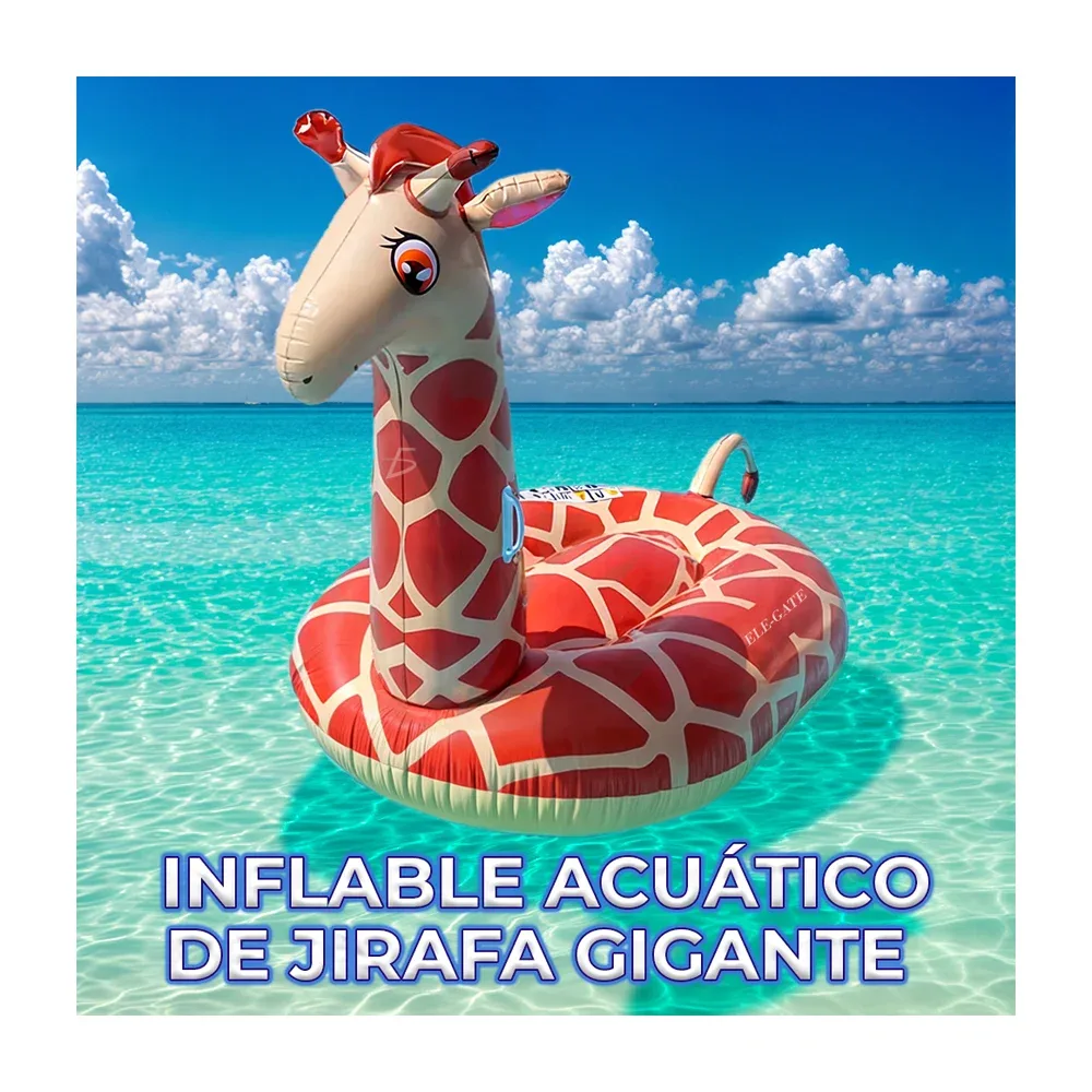 Inflable montable acuático en forma de jirafa gigante con agarradera / alb.02