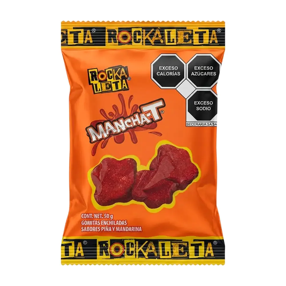 1pz Gomitas sonrics rockaleta mancha-T enchiladas sabor piña y mandarina 50g / 002849
