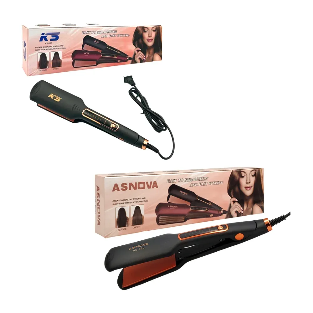 Plancha alisadora ks con 6 niveles de temperaturas para el cabello, 65w, 110v, variedad de colores / ks-890