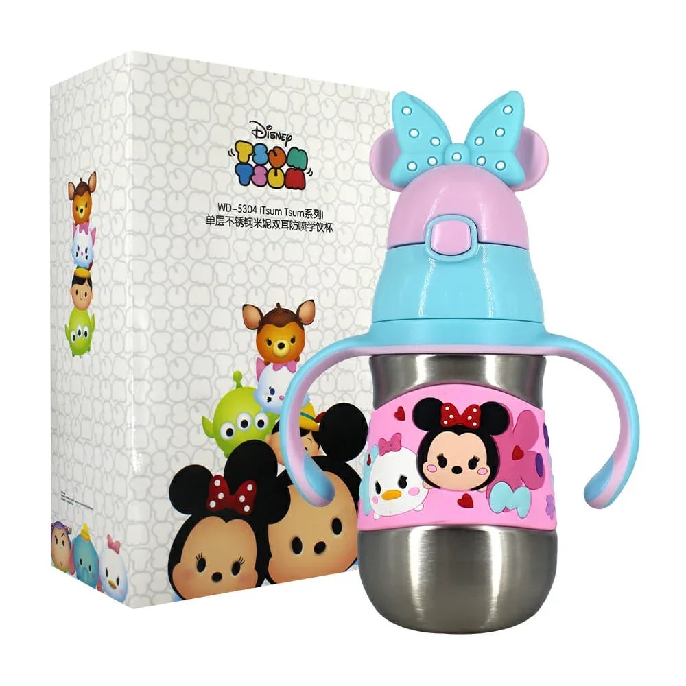 Termo entrenador con orejitas moño, diseño de personajes disney tsum tsum y capacidad para 380ml / perfect pair